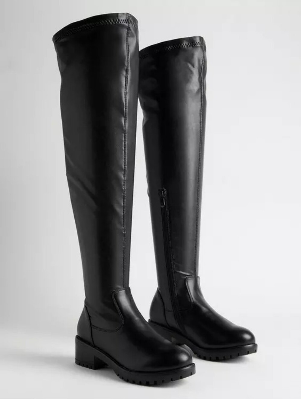 Torrid Black Faux Leather Over-the-knee Boots with Side Zipper Size 7